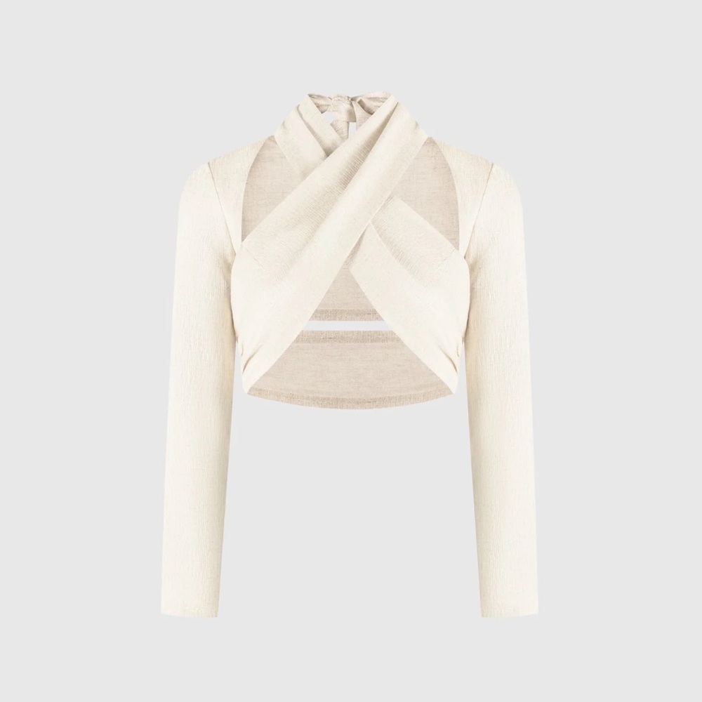 Maniere de Voir Linen Crossover Bolero Top